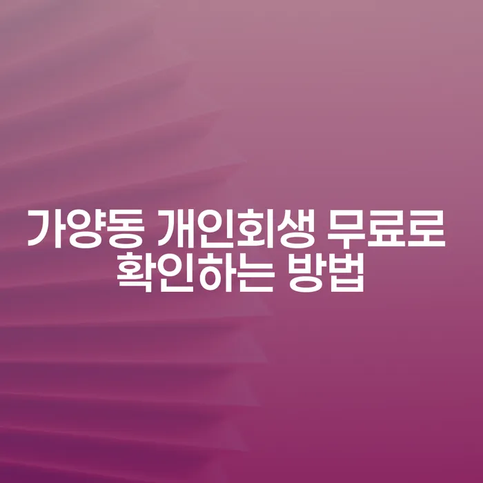 가양동 개인회생 무료로 확인하는 방법