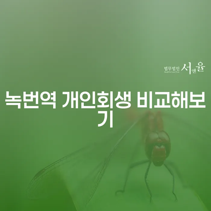 녹번역 개인회생 비교해보기