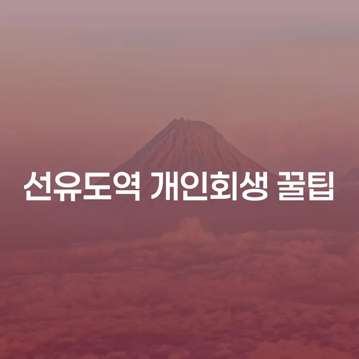 선유도역 개인회생 꿀팁