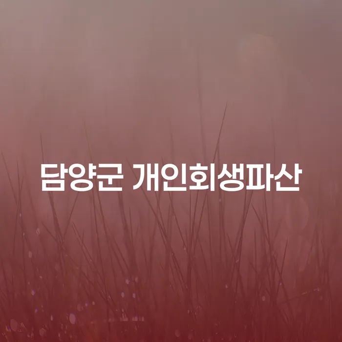 담양군에서 개인회생과 개인파산, 어떻게 시작할까요?